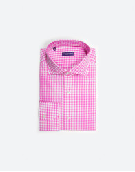 Patrick Hellmann Collection White Pink Shirt With Checks Gingham Pattern thumbnail